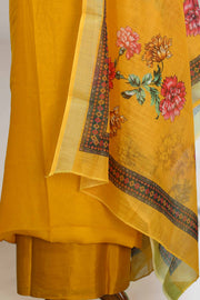 Silk Churidar Material with Floral Thread Work