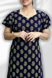 Comfy Cotton Night Dress – Printed Perfection