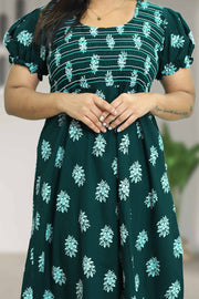 Floral Print Cotton Night Dress