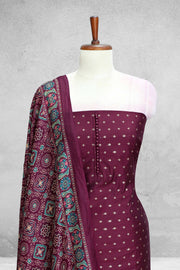 Silk Churidar Material with Button & Butta Work