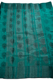 Semi Tusser Silk Saree – Silver Butta Work with Border