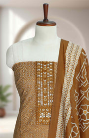 Cotton Churidar Material Thread and Sequins Work