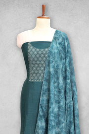 Silk Churidar Material – Embroidery & Sequins Work