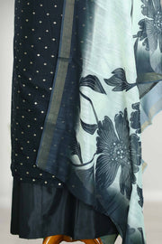 Silk Churidar Material with Lace & Mirror Work
