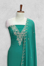 Georgette Churidar Material-Embroidery Thread