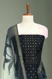Silk Churidar Material-Thread Work With Butta
