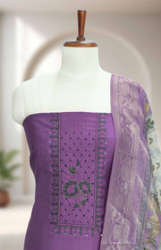 Silk Churidar Material – Thread Work with Beads