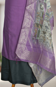 Silk Churidar Material – Thread Work with Beads