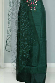 Elegant Silk Churidar Material with  Embroidery Thread