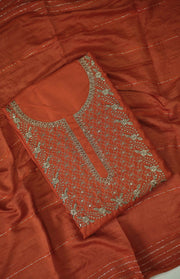 Silk Churidar Material – Golden Thread Work with Sequins