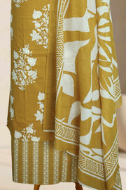 Cotton Churidar Material – Golden Thread & Sequins Work