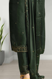 Silk Churidar – Golden Embroidery with Sequins