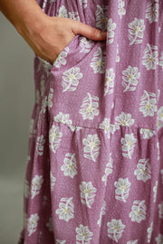 Printed Cotton Feeding Top with V-Neck
