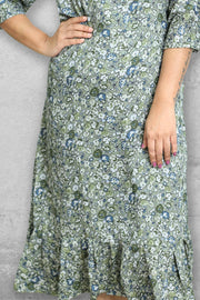 Floral Semi Chiffon Night Dress