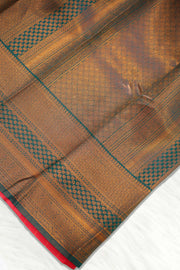 Semi Silk Saree – Brocade Work & Geometric Motif