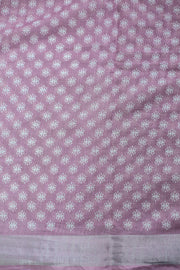 Linen Saree with Batik Design & Tassel Finish