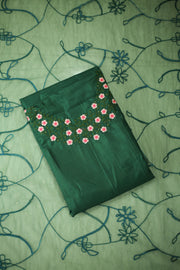 Floral Thread Work Silk Churidar Material