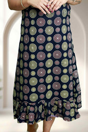 Cotton Circle Print Frock Night Dress