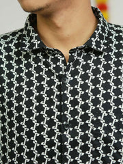 Casual Printed Shirt - Satin Cotton, Full Sleeve 428/-