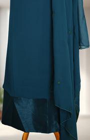 Georgette Churidar Material – Floral Thread Work