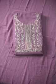 Georgette Churidar Material – Golden Thread Work