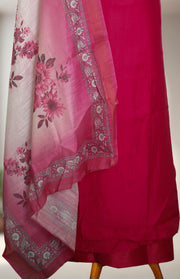 Silk Churidar Material – Thread Work with Stone Detailing