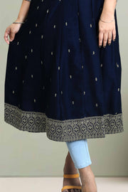 Silk Kurti – Golden Thread & Sequins Elegance