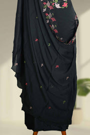 Silk Churidar Material – Floral Embroidery with Sequins