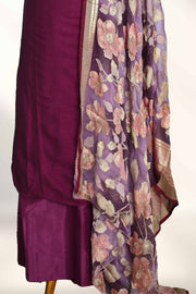 Silk Churidar Material – Button Work Design