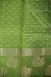 Semi Tusser Silk Saree – Golden Butta with Golden Border