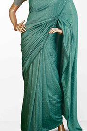 Fancy Vichitra Saree – Silver Glitter Elegance