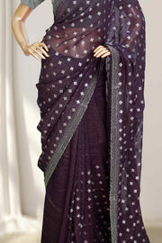 Crush Fabric Fancy Saree – Glitter Edition
