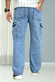 Men’s Denim Cargo Pant – Plain Design