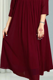 Georgette Flared Top with Cut Beads Work