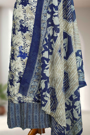 Cotton Churidar Material – Floral Print & Sequins Work