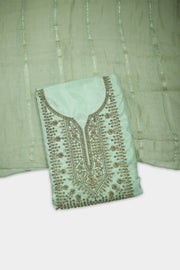 Silk Churidar Material – Golden Thread Work with Sequins