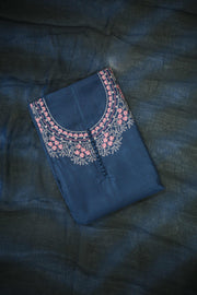 Silk Churidar Material – Floral Thread Work with Sequins