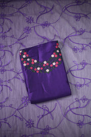 Floral Thread Work Silk Churidar Material