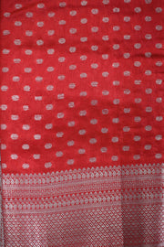 Tusser Silk Saree – Silver Butta with Border