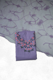 Floral Thread Work Silk Churidar Material