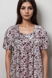 Women’s Printed Cotton Nighty – Babra Pattern