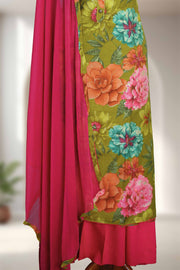 Cotton Churidar Material – Button Work & Print