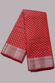 Tusser Silk Saree – Silver Butta with Border