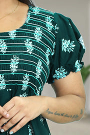 Floral Print Cotton Night Dress