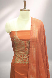 Silk Churidar Material – Golden Thread Work with Sequins