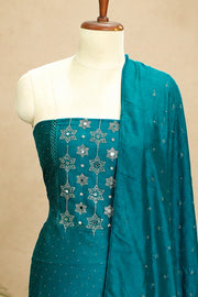 Silk Churidar Material – Stone with Mirror Work