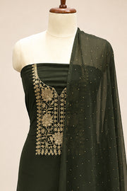 Georgette Churidar Material – Golden Thread Work