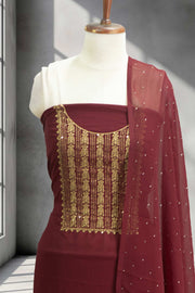 Georgette Churidar Material – Golden Thread Work