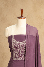 Georgette Churidar Material – Golden Thread Work