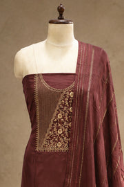 Silk Churidar Material – Golden Thread Work with Sequins